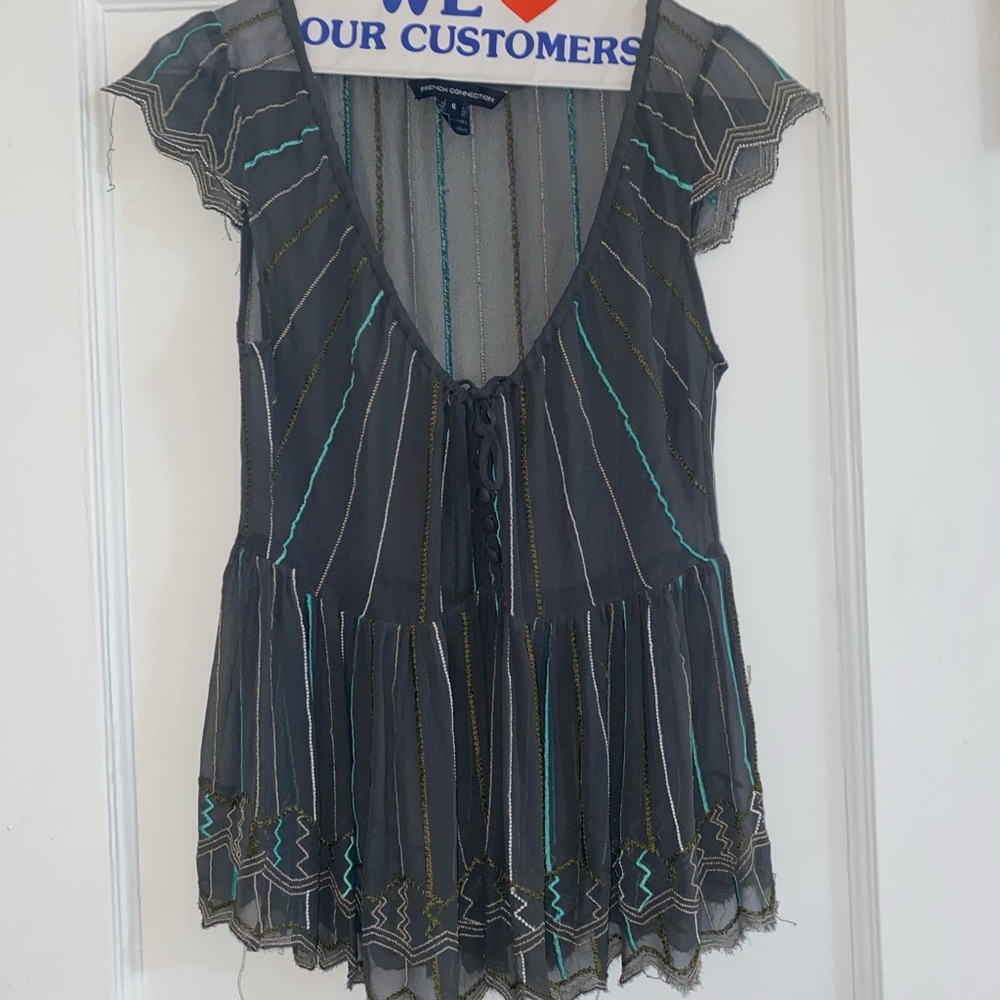 French Connection Sheer Blouse